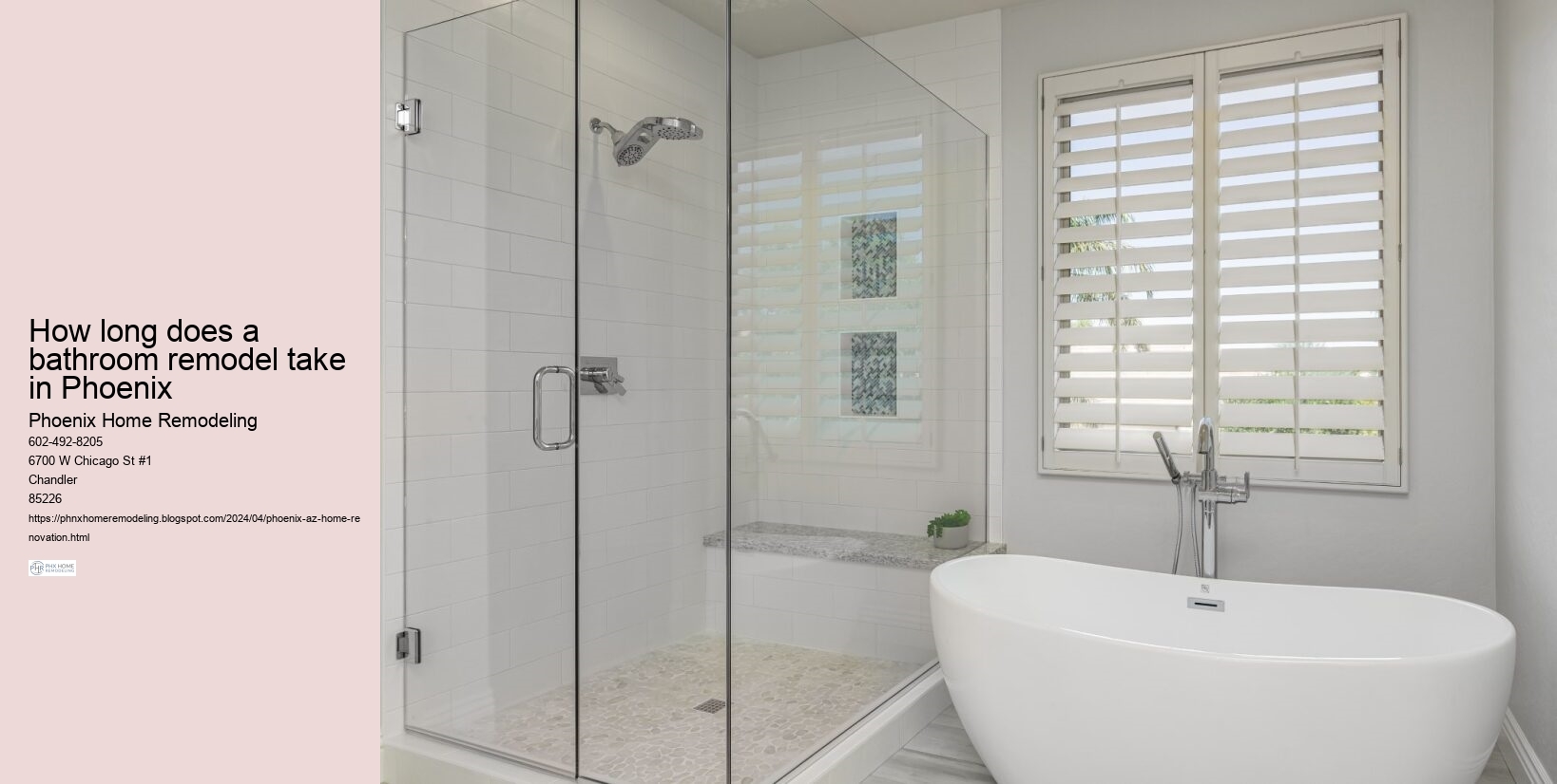 How long does a bathroom remodel take in Phoenix